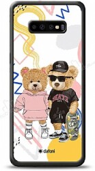 Dafoni Art Samsung Galaxy S10 Fun Couple Teddy Kılıf - Dafoni