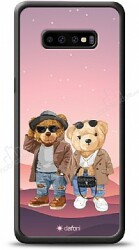 Dafoni Art Samsung Galaxy S10 Plus Cool Couple Teddy Kılıf - Dafoni