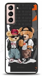 Dafoni Art Samsung Galaxy S21 Icon Couple Teddy Kılıf - Dafoni