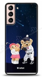 Dafoni Art Samsung Galaxy S21 Plus Sporty Couple Teddy Kılıf - Dafoni