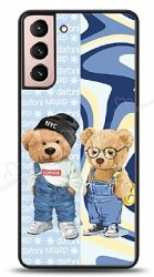 Dafoni Art Samsung Galaxy S21 Plus Summer Couple Teddy Kılıf - Dafoni