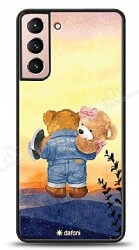 Dafoni Art Samsung Galaxy S21 Plus Sunset Teddy Bears Kılıf - Dafoni