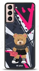 Dafoni Art Samsung Galaxy S21 Rock And Roll Teddy Bear Kılıf - Dafoni