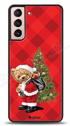 Dafoni Art Samsung Galaxy S21 Santa Bear Kılıf - Dafoni