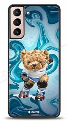 Dafoni Art Samsung Galaxy S21 Skating Teddy Bear Kılıf - Dafoni