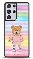 Dafoni Art Samsung Galaxy S21 Ultra Chic Teddy Bear Kılıf - Dafoni