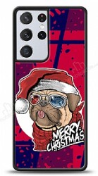 Dafoni Art Samsung Galaxy S21 Ultra Christmas Pug Kılıf - Dafoni