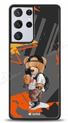 Dafoni Art Samsung Galaxy S21 Ultra Cool Teddy Bear Kılıf - Dafoni