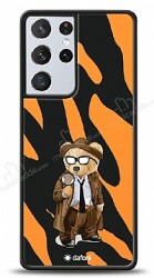 Dafoni Art Samsung Galaxy S21 Ultra Detective Teddy Bear Kılıf - Dafoni