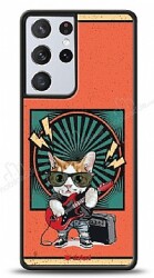 Dafoni Art Samsung Galaxy S21 Ultra Guitarist Cat Kılıf - Dafoni