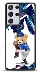 Dafoni Art Samsung Galaxy S21 Ultra Hand Soccer Teddy Bear Kılıf - Dafoni