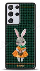 Dafoni Art Samsung Galaxy S21 Ultra Lady Rabbit Kılıf - Dafoni