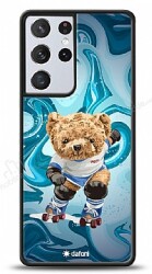 Dafoni Art Samsung Galaxy S21 Ultra Skating Teddy Bear Kılıf - Dafoni