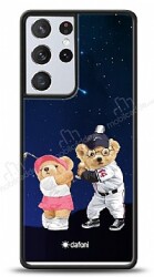 Dafoni Art Samsung Galaxy S21 Ultra Sporty Couple Teddy Kılıf - Dafoni