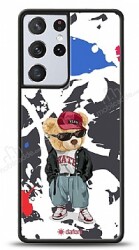 Dafoni Art Samsung Galaxy S21 Ultra Sporty Teddy Bear Kılıf - Dafoni