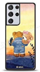 Dafoni Art Samsung Galaxy S21 Ultra Sunset Teddy Bears Kılıf - Dafoni