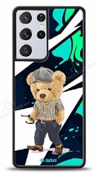 Dafoni Art Samsung Galaxy S21 Ultra Thoughtful Teddy Bear Kılıf - Dafoni