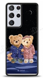 Dafoni Art Samsung Galaxy S21 Ultra Under The Stars Teddy Bears Kılıf - Dafoni