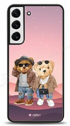 Dafoni Art Samsung Galaxy S22 5G Cool Couple Teddy Kılıf - Dafoni