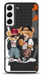 Dafoni Art Samsung Galaxy S22 5G Icon Couple Teddy Kılıf - Dafoni