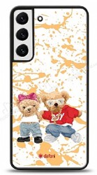 Dafoni Art Samsung Galaxy S22 5G Style Couple Teddy Kılıf - Dafoni
