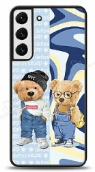 Dafoni Art Samsung Galaxy S22 5G Summer Couple Teddy Kılıf - Dafoni