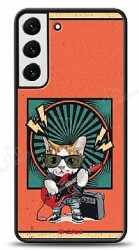 Dafoni Art Samsung Galaxy S22 Plus 5G Guitarist Cat Kılıf - Dafoni