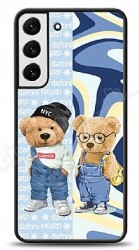 Dafoni Art Samsung Galaxy S22 Plus 5G Summer Couple Teddy Kılıf - Dafoni