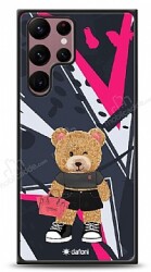 Dafoni Art Samsung Galaxy S22 Ultra 5G Rock And Roll Teddy Bear Kılıf - Dafoni