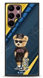 Dafoni Art Samsung Galaxy S22 Ultra 5G Skate Bear Kılıf - Dafoni