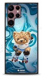 Dafoni Art Samsung Galaxy S22 Ultra 5G Skating Teddy Bear Kılıf - Dafoni