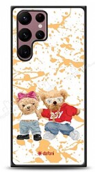 Dafoni Art Samsung Galaxy S22 Ultra 5G Style Couple Teddy Kılıf - Dafoni