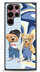 Dafoni Art Samsung Galaxy S22 Ultra 5G Summer Couple Teddy Kılıf - Dafoni