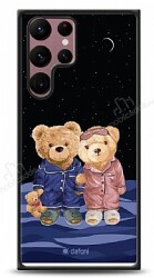 Dafoni Art Samsung Galaxy S22 Ultra 5G Under The Stars Teddy Bears Kılıf - Dafoni