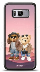 Dafoni Art Samsung Galaxy S8 Cool Couple Teddy Kılıf - Dafoni
