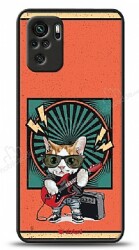 Dafoni Art Xiaomi Redmi Note 10 Guitarist Cat Kılıf - Dafoni