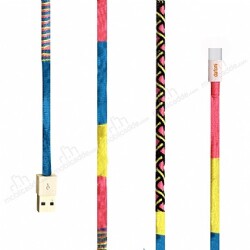 Dafoni Candy Örgü Type-C Data Kablosu 1m - Dafoni