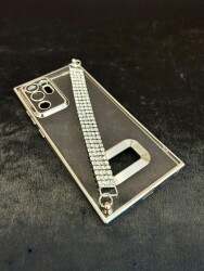Eiroo iPhone 14 Su Yolu Zincirli Silver Silikon Kılıf - 5