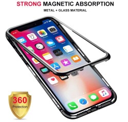 Dafoni Glass Guard iPhone X / XS Metal Kenarlı Cam Kırmızı Kılıf - 7