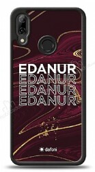 Dafoni Glossy Huawei P Smart 2019 Kişiye Özel İsimli Simli Bordo Mermer Desenli Kılıf - Dafoni