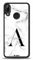 Dafoni Glossy Huawei P20 Lite Kişiye Özel Harf İsimli White Marble Kılıf - Dafoni