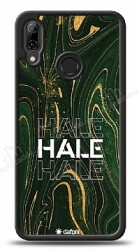 Dafoni Glossy Huawei P20 Lite Kişiye Özel Simli Yeşil Mermer Kılıf - Dafoni