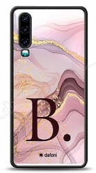 Dafoni Glossy Huawei P30 Kişiye Özel Harf Purple Effect Kılıf - Dafoni