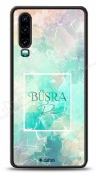 Dafoni Glossy Huawei P30 Kişiye Özel Simli Renkli Mermer Kılıf - Dafoni