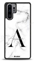 Dafoni Glossy Huawei P30 Pro Kişiye Özel Harf İsimli White Marble Kılıf - Dafoni