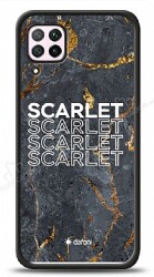 Dafoni Glossy Huawei P40 Lite Kişiye Özel İsimli Simli Siyah Mermer Kılıf - Dafoni