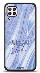 Dafoni Glossy Huawei P40 Lite Kişiye Özel Simli Cornflower Mermer Kılıf - Dafoni