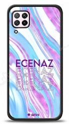 Dafoni Glossy Huawei P40 Lite Kişiye Özel Simli Rainbow Mermer Kılıf - Dafoni