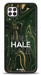 Dafoni Glossy Huawei P40 Lite Kişiye Özel Simli Yeşil Mermer Kılıf - Dafoni
