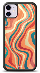 Dafoni Glossy iPhone 11 Colorful Waves Kılıf - Dafoni